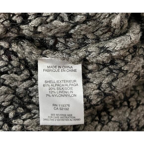 Helmut Lang Gray Alpaca Silk Linen Knit V Neck Long Sleeve Sweater Size S - Picture 4 of 5